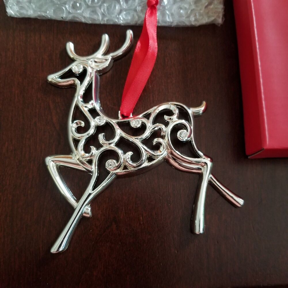 Lenox Ornament Sparkle and Scroll Clear-Crystal Reindeer Ornament #851309